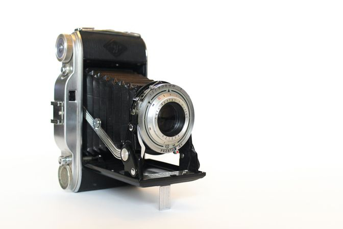 Photograph of a classic folding camera